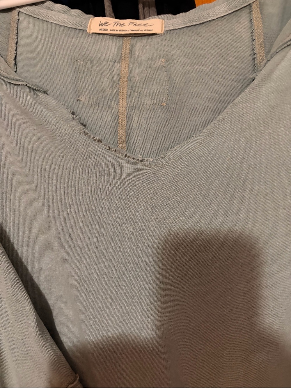 We The Free Light Blue Raw-Edge Scoop Sweatshirt